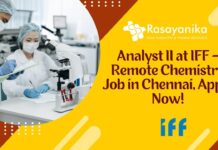 Analyst II at IFF - Remote Chemistry Job in Chennai