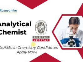 Pharmaceutical Job at Bureau Veritas, Analytical Chemist Job Role- BSc./MSc in Chemistry Candidates Apply Now! 