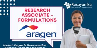Aragen Bioscience Research Associate – Formulations | Master's Degree in Pharmaceutical Sciences Candidates Apply Now