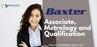 Associate, Metrology and Qualification at Baxter, Pharma candidates apply now!