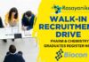 Biocon Hiring Engineers & Pharma Experts – 11 May Walk-in Interview in Bangalore