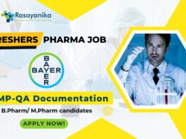 Freshers Pharma Job at Bayer in GMP-QA Documentation - Apply!