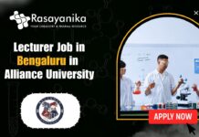 Lecturer Job in Bengaluru in Alliance University