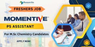 Freshers Chemistry Job at Momentive as PS Scientist - Apply Now!
