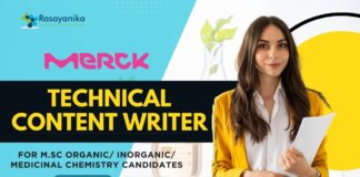 Merck Technical Content Writer Job for M.Sc Chemistry - Apply!