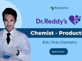 Dr. Reddy’s Chemist Job