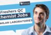 Freshers QC Chemist Jobs at Milan Laboratories