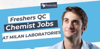 Freshers QC Chemist Jobs at Milan Laboratories