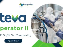 Operator Job at Teva Pharmaceuticals for B.Sc & M.Sc Chemistry!