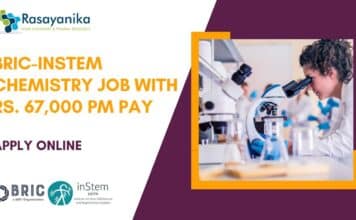 BRIC-inStem Chemistry Job With Rs. 67,000 pm Pay – Apply Online BRIC-inStem Chemistry Job
