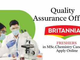 Freshers Chemistry QA Jobs at Britannia – Apply Online