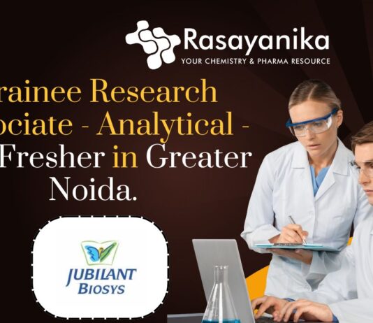 Freshers Trainee Jobs at Jubilant Biosys - Analytical Chemistry Apply