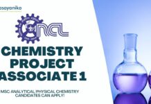 Chemistry Project Associate 1 CSIR-NCL, MSc AnalyticalPhysical Chemistry candidates can apply!
