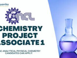 Chemistry Project Associate 1 CSIR-NCL, MSc AnalyticalPhysical Chemistry candidates can apply!