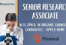 Chemistry Role at Piramal Group M.Sc.Ph.D. in Organic Chem