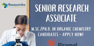 Chemistry Role at Piramal Group M.Sc.Ph.D. in Organic Chem
