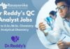 Dr Reddy's QC Analyst Jobs For Chemistry