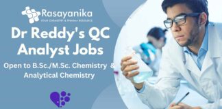 Dr Reddy's QC Analyst Jobs For Chemistry