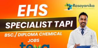 EHS Specialist TAPI Gwalior Jobs at Teva Pharmaceuticals