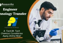 Engineer Technology Transfer Job at PI Industries. B. Tech/M. Tech Chemical Candidates Apply Online Now!