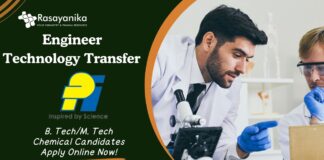 Engineer Technology Transfer Job at PI Industries. B. Tech/M. Tech Chemical Candidates Apply Online Now!
