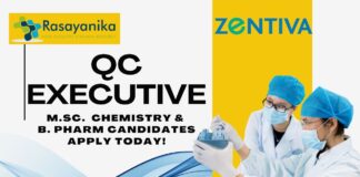 Executive - Quality Control at Zentiva Ankleshwar - Apply Now!