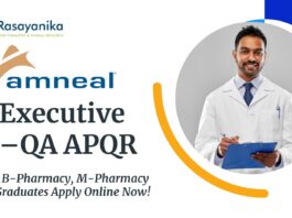 Executive – QA APQR Job at Amneal |  B-Pharmacy, M-Pharmacy Graduates Apply Online Now! 