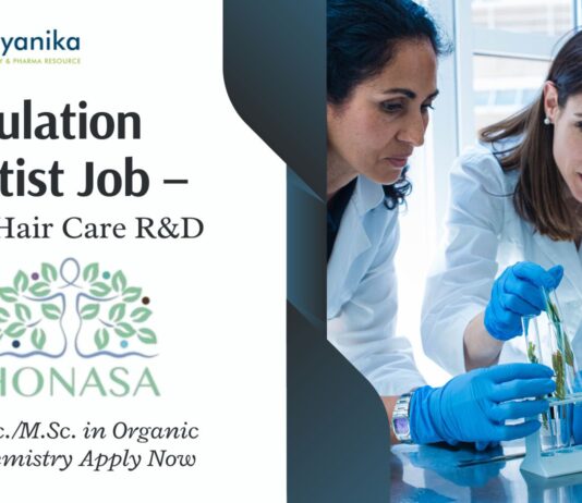 Formulation Scientist Job – at Honasa Consumer Ltd. | B.Sc./M.Sc. in Organic Chemistry; B.Pharm, M.Pharm Apply Now