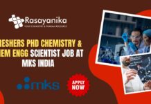 Freshers PhD Chemistry & Chem Engg Scientist Job