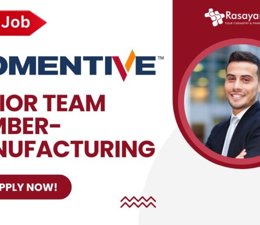Fresher Manufacturing job at Momentive as a Junior Team Member, Apply now!