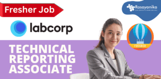 Fresher job at Labcorp as Technical Reporting Associate, Apply now!