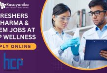 Freshers Pharma & Chem Jobs at HCP Wellness - Apply Online