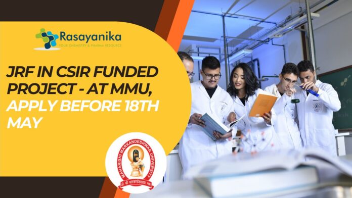 JRF in CSIR Funded Project