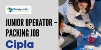 _Junior Operator – Packing Job at Cipla Diploma in Pharmacy Candidates Apply Now in Rangpo