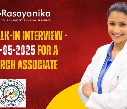 CIAB Walk-In Interview - on 20-05-2025 for a Research Associate