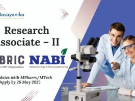 _NIAB Research Associate – II Candidates with MPharmMTech Apply by 26 May 2025