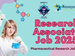 NIPER Ahmedabad Hiring Research Associate Job 2025 – Apply Now