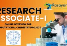 NISER Chemistry Research Associate Job Opening, Apply Now