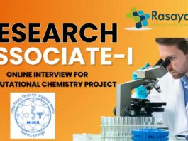 NISER Chemistry Research Associate Job Opening, Apply Now