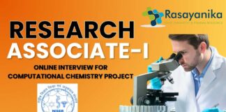 NISER Chemistry Research Associate Job Opening, Apply Now