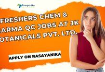 Freshers Chem & Pharma QC Jobs