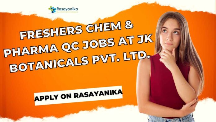 Freshers Chem & Pharma QC Jobs