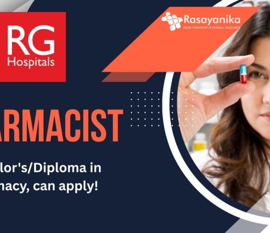 Pharmacist Position at RG Urology and Laparoscopy Hospital, Bachelor'sDiploma in Pharmacy, can apply!