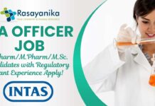 QA Officer Job at Intas Pharma Apply in Ahmedabad Plant