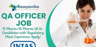 QA Officer Job at Intas Pharma Apply in Ahmedabad Plant