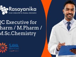 QC Executive for B.Pharm / M.Pharm / M.Sc.Chemistry
