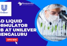 R&D Liquid Formulator Job at Unilever – Bengaluru Apply Now