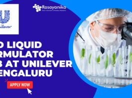 R&D Liquid Formulator Job at Unilever – Bengaluru Apply Now