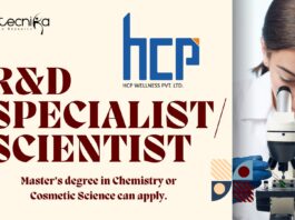 R&D SpecialistScientist - at HCP Wellness, a Master’s degree in Chemistry or Cosmetic Science can apply.