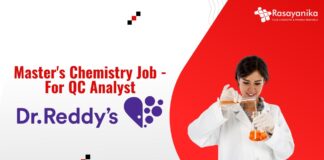 Master's Chemistry Job - For QC Analyst